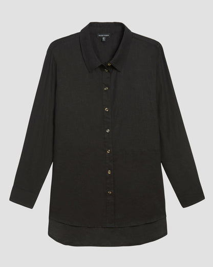 Universal Standard Dawn Linen Blend Hi Low Tunic - Black
