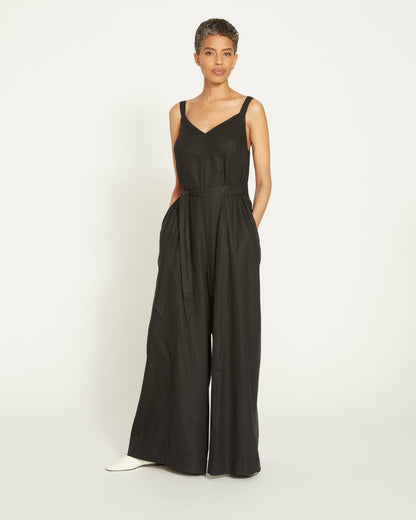 Universal Standard Promenade Linen Blend Jumpsuit - Black