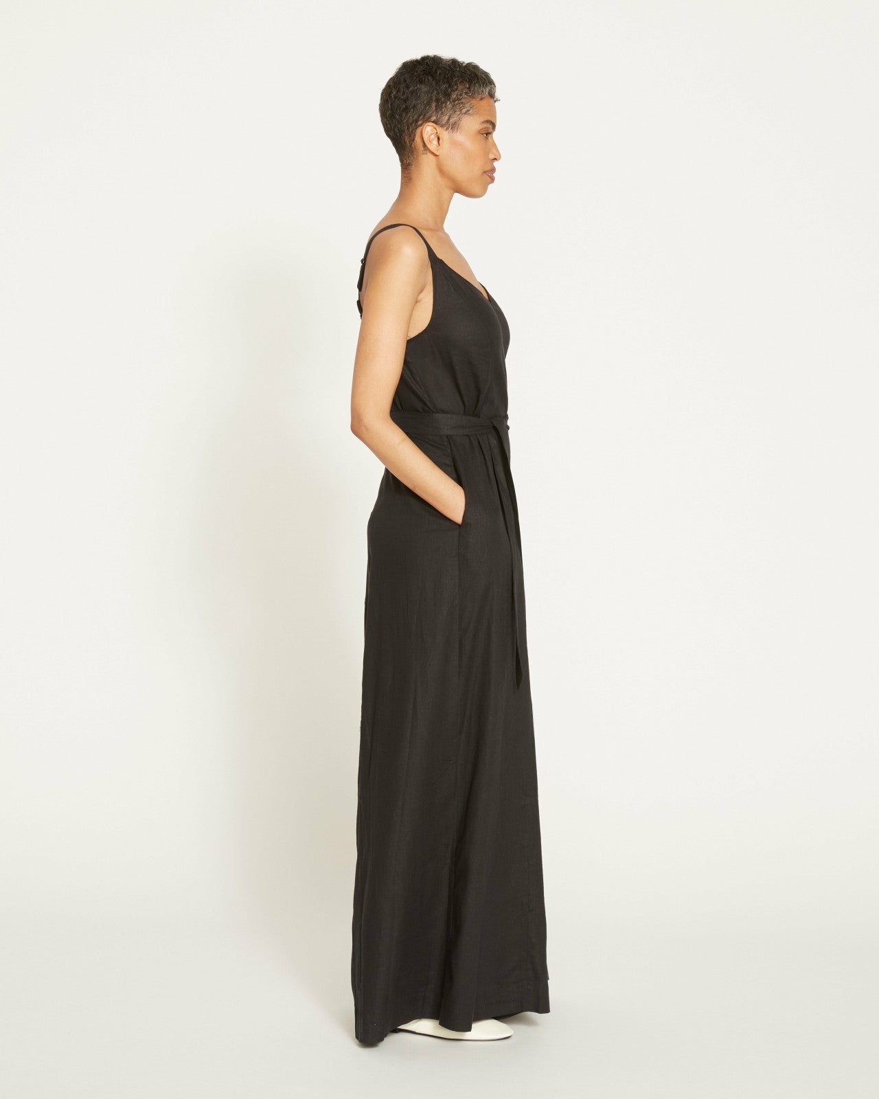 Universal Standard Promenade Linen Blend Jumpsuit - Black