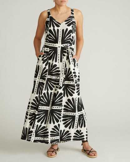 Universal Standard Promenade Linen Blend Jumpsuit - Ink Bloom Print