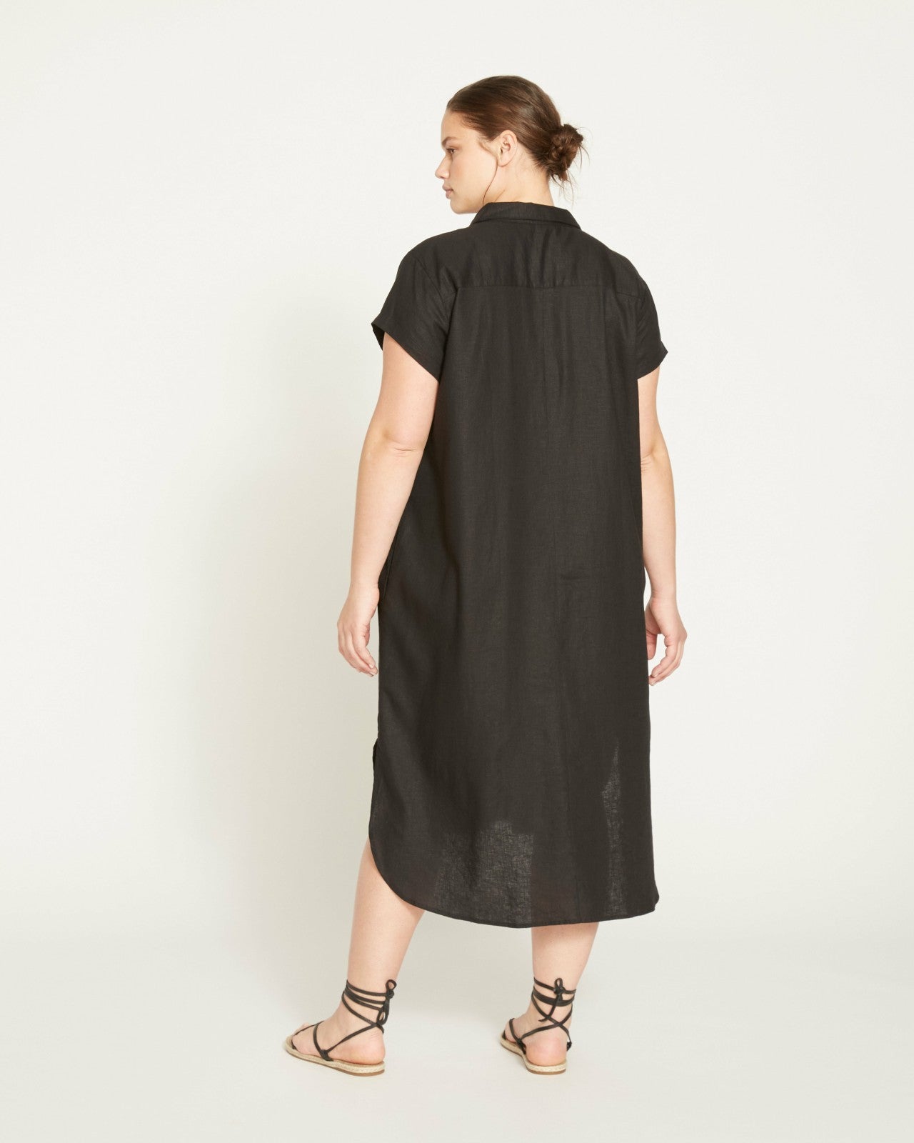Universal Standard Dune Linen Blend Shirtdress - Black