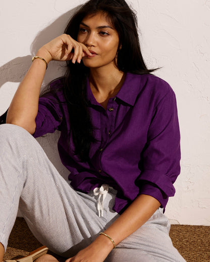Universal Standard Dawn Linen Blend Hi Low Tunic - Dreamy Purple