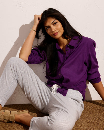 Universal Standard Dawn Linen Blend Hi Low Tunic - Dreamy Purple