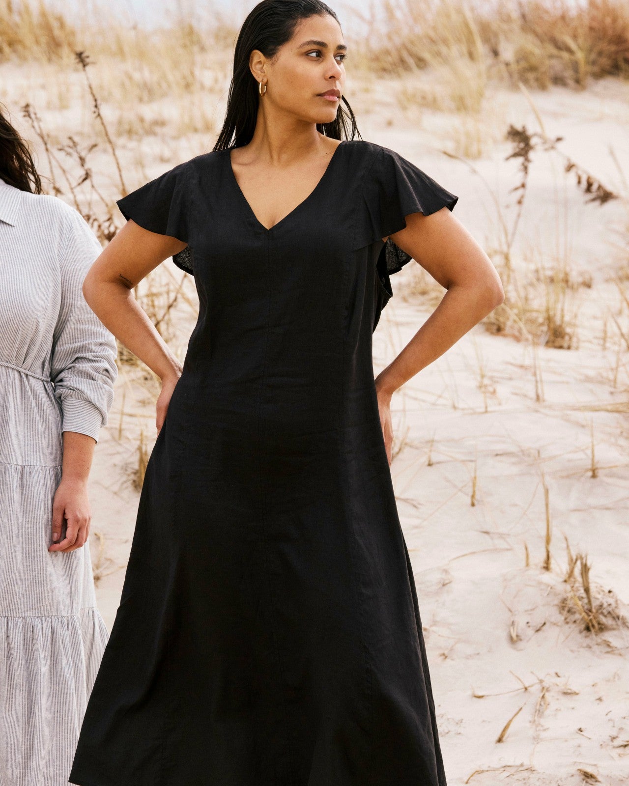 Universal Standard Victoria Linen Blend Dress - Black