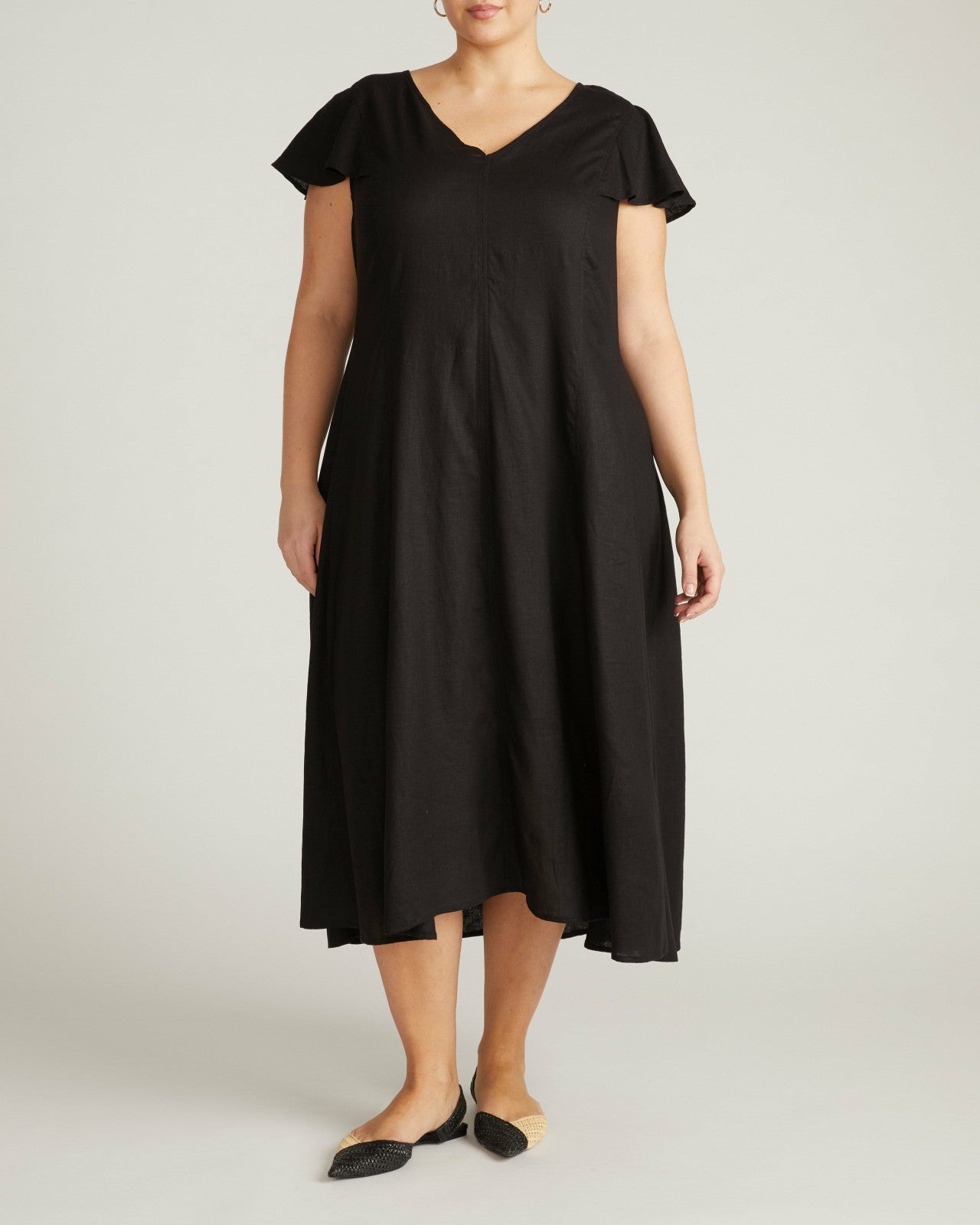 Universal Standard Victoria Linen Blend Dress - Black
