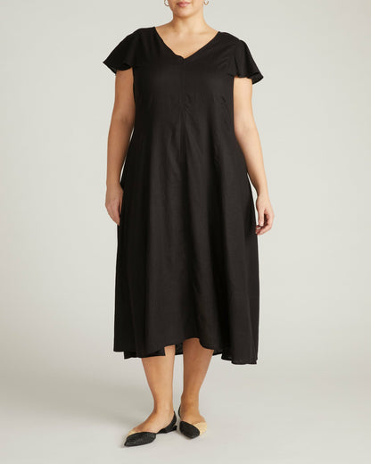 Universal Standard Victoria Linen Blend Dress - Black