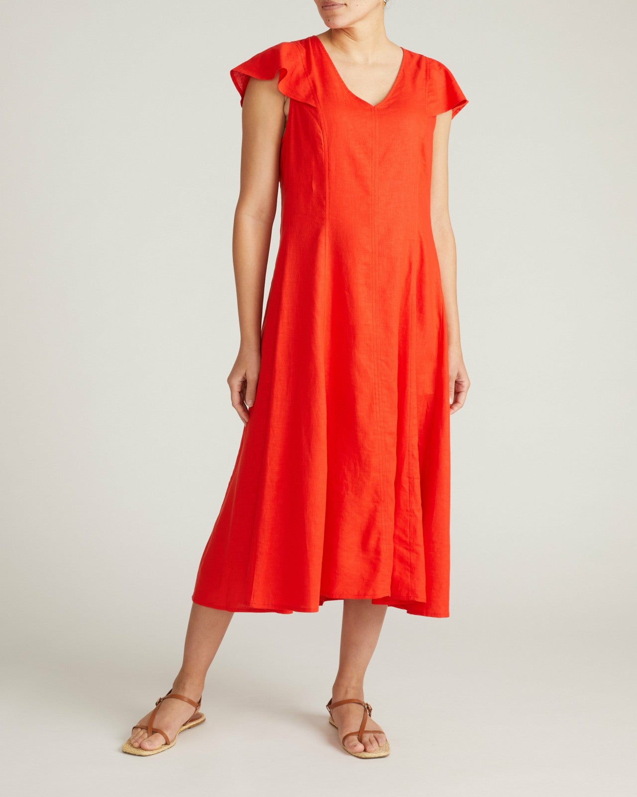 Universal Standard Victoria Linen Blend Dress - Shoreline Sunset
