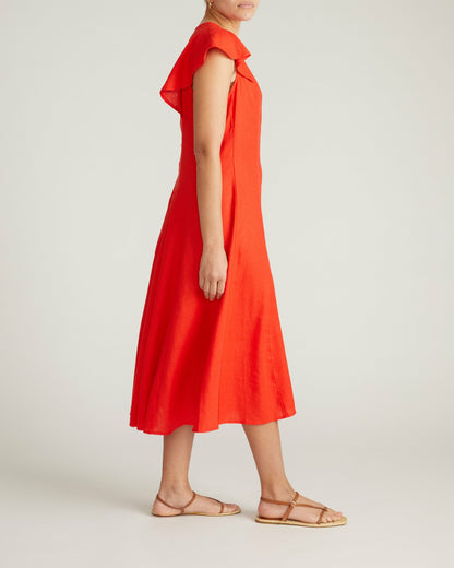 Universal Standard Victoria Linen Blend Dress - Shoreline Sunset