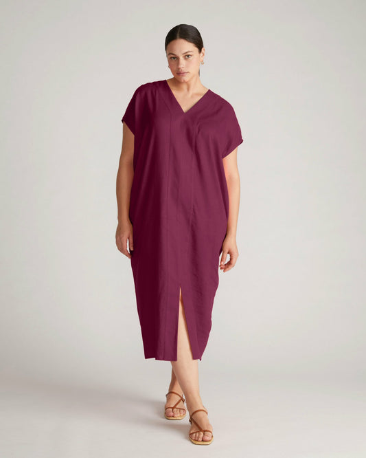 Universal Standard Cabana Linen Blend Kaftan - Acai