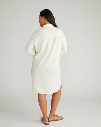 Universal Standard Linen Blend Rubicon Shirtdress - Natural White