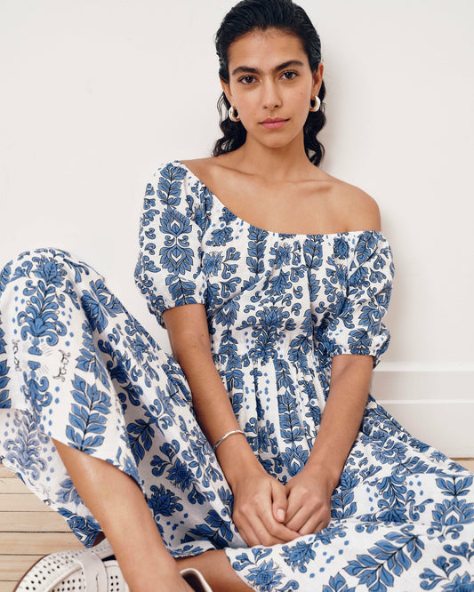 Universal Standard Andrea Linen Blend Dress - Rococo Beach Print
