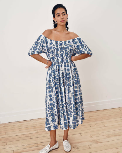 Universal Standard Andrea Linen Blend Dress - Rococo Beach Print