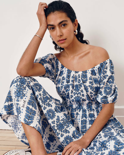 Universal Standard Andrea Linen Blend Dress - Rococo Beach Print