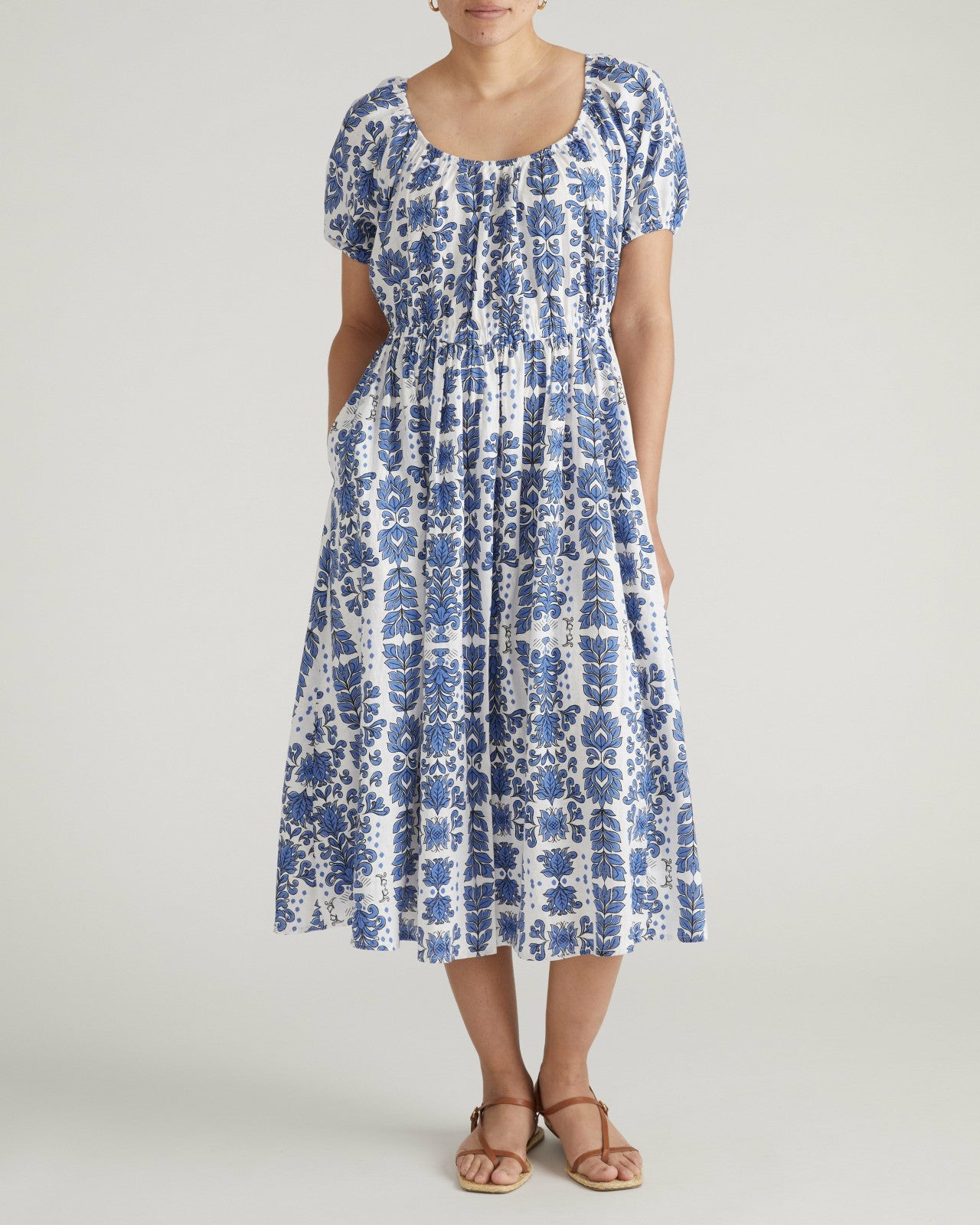 Universal Standard Andrea Linen Blend Dress - Rococo Beach Print