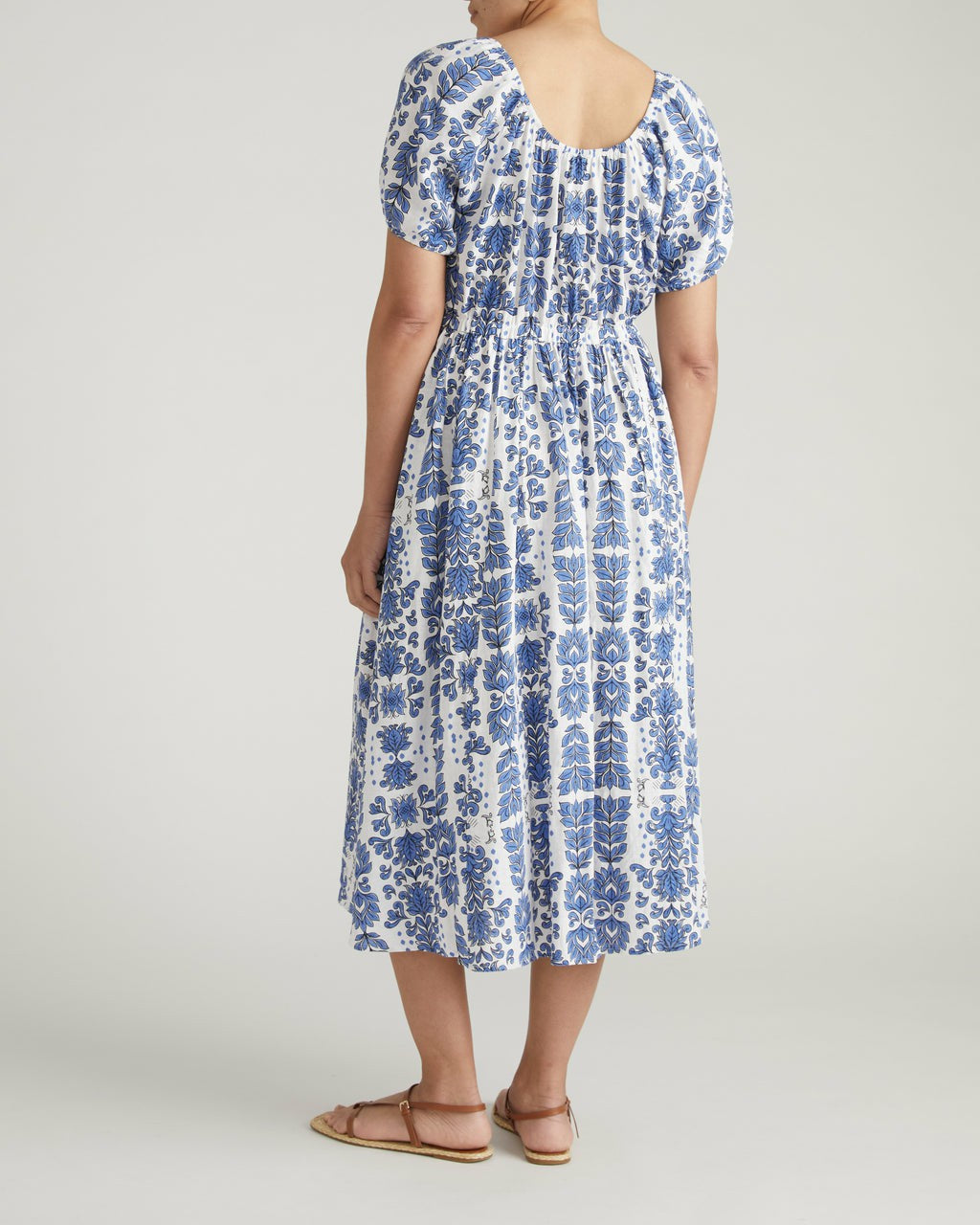 Universal Standard Andrea Linen Blend Dress - Rococo Beach Print