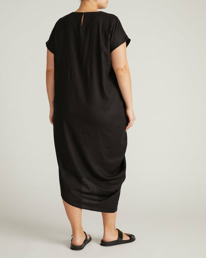 Universal Standard Iconic Stretch Linen Blend Geneva Dress - Black