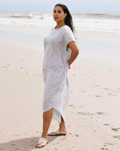 Universal Standard Iconic Stretch Linen Blend Geneva Dress - Beach Stripe