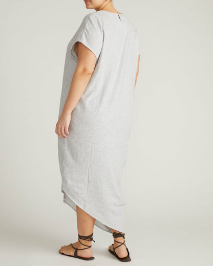 Universal Standard Iconic Stretch Linen Blend Geneva Dress - Beach Stripe