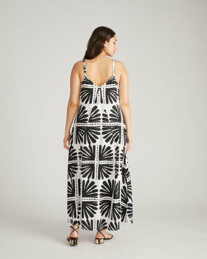 Universal Standard Kite Linen Blend Dress - Ink Bloom Print