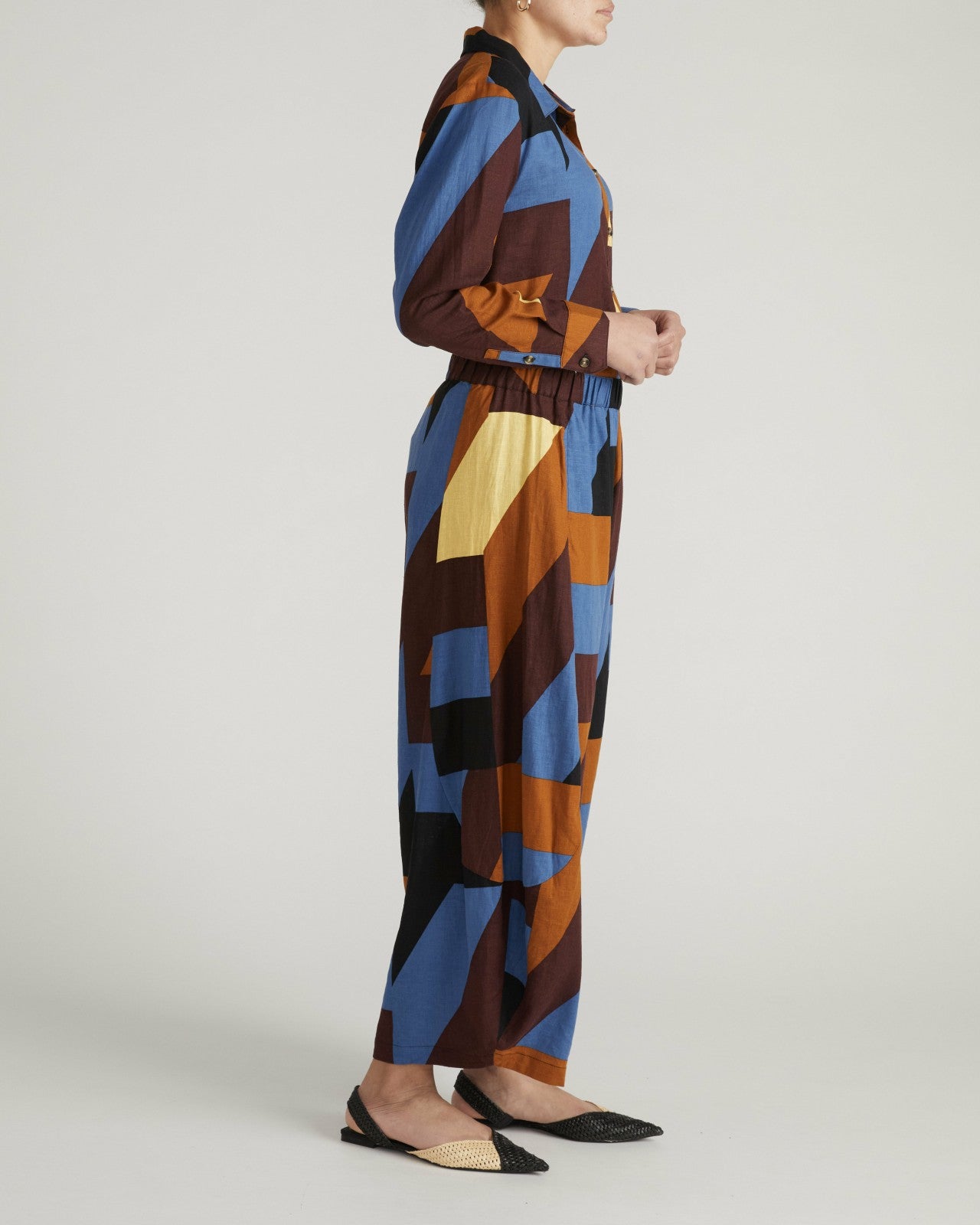 Universal Standard Dawn Linen Blend Hi Low Tunic - Beach Ombra Print