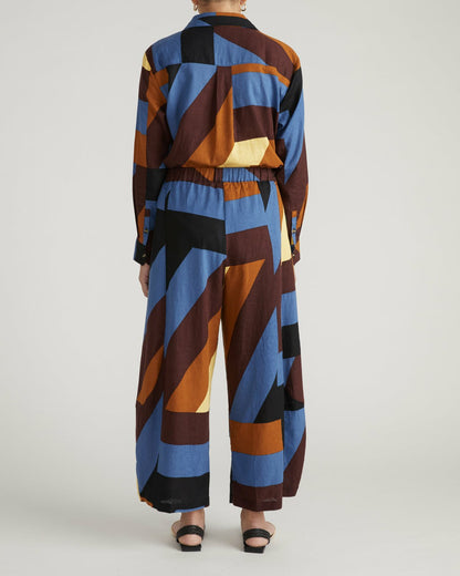 Universal Standard Dawn Linen Blend Hi Low Tunic - Beach Ombra Print