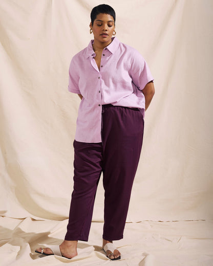 Universal Standard Sayville Linen Blend Drawstring Pant - Acai