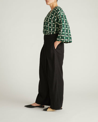 Universal Standard Marley Wide Leg Linen Blend Pants - Black
