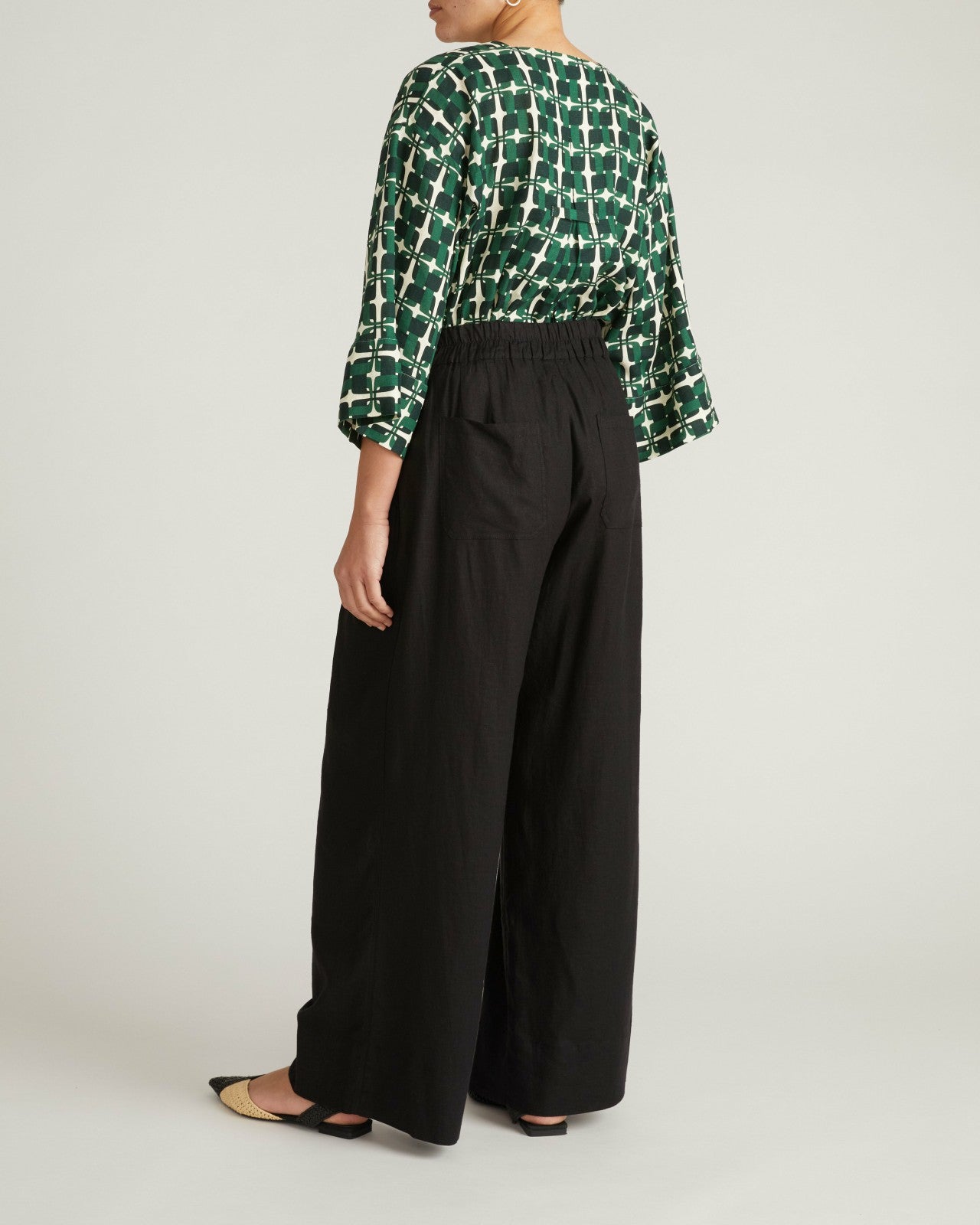 Universal Standard Marley Wide Leg Linen Blend Pants - Black