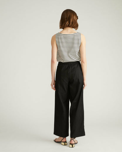 Universal Standard Coastal Linen Blend Pants - Black