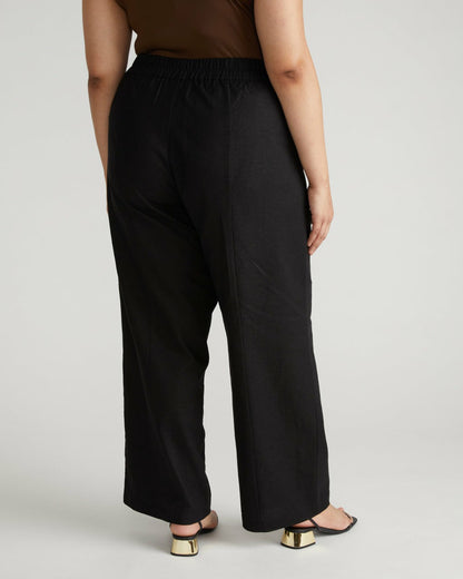 Universal Standard Coastal Linen Blend Pants - Black