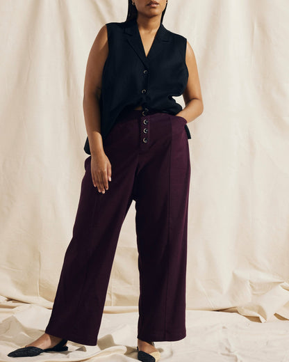 Universal Standard Coastal Linen Blend Pants - Acai