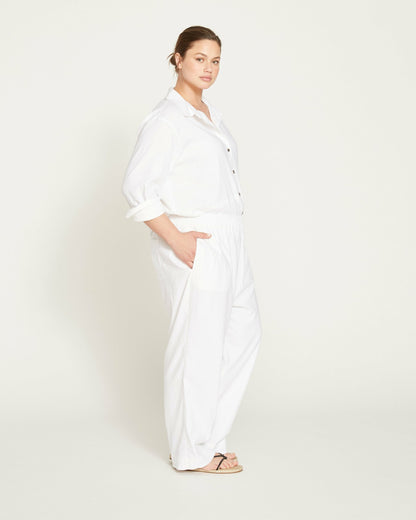 Universal Standard Iris Linen Blend Easy Pull-On Pants - White