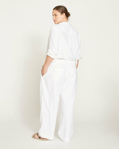 Universal Standard Iris Linen Blend Easy Pull-On Pants - White