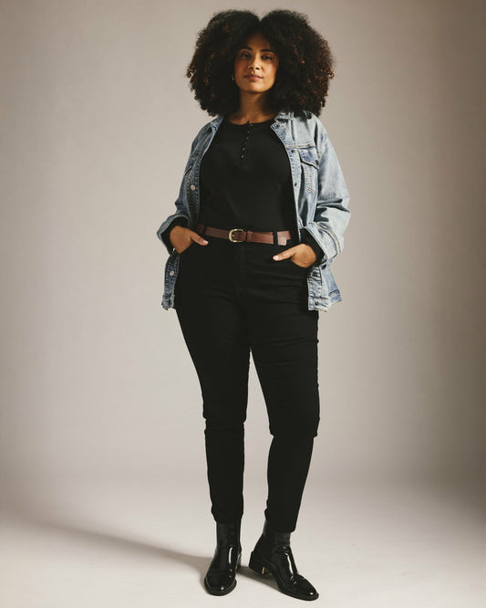 Universal Standard Seine High Rise Skinny Jeans 30 Inch - Jet Black