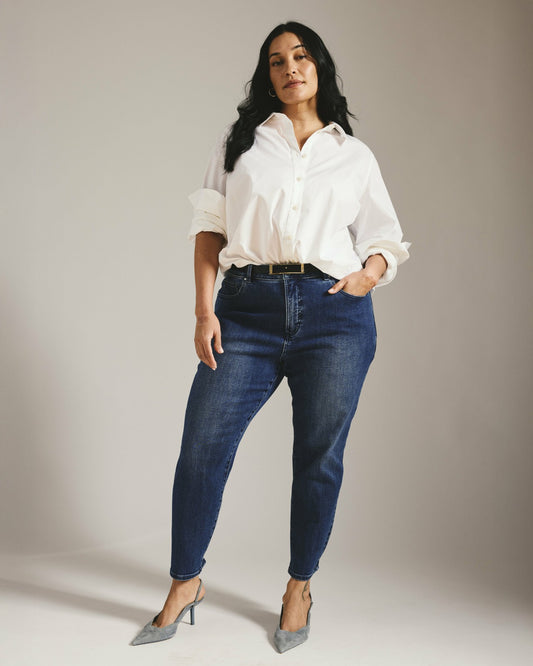 Universal Standard Joni High Rise Curve Slim Leg Jeans 27 Inch - True Blue