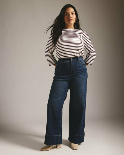 Universal Standard Carrie High Rise Wide Leg Jeans - Naval Blue Wash