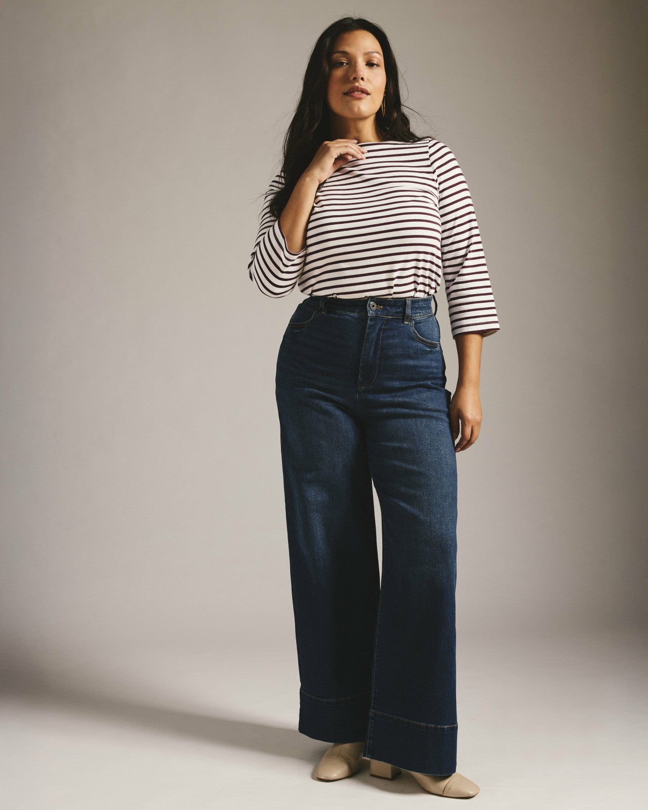 Universal Standard Carrie High Rise Wide Leg Jeans - Naval Blue Wash