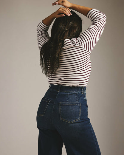 Universal Standard Carrie High Rise Wide Leg Jeans - Naval Blue Wash