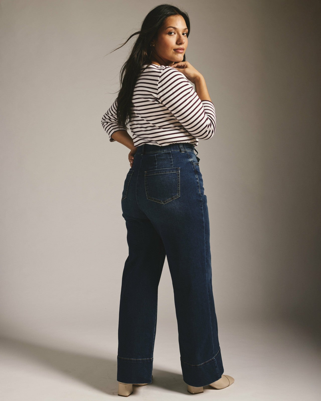 Universal Standard Carrie High Rise Wide Leg Jeans - Naval Blue Wash
