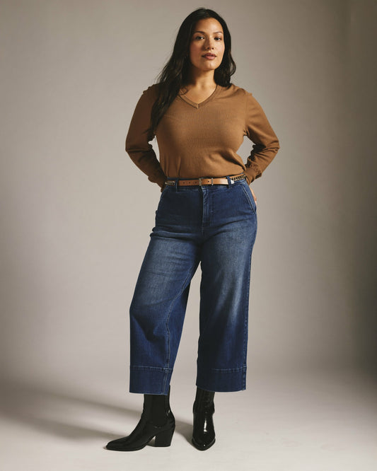 Universal Standard Carol High Rise Cropped Jeans - True Blue