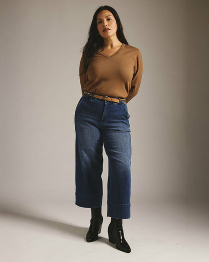 Universal Standard Carol High Rise Cropped Jeans - True Blue