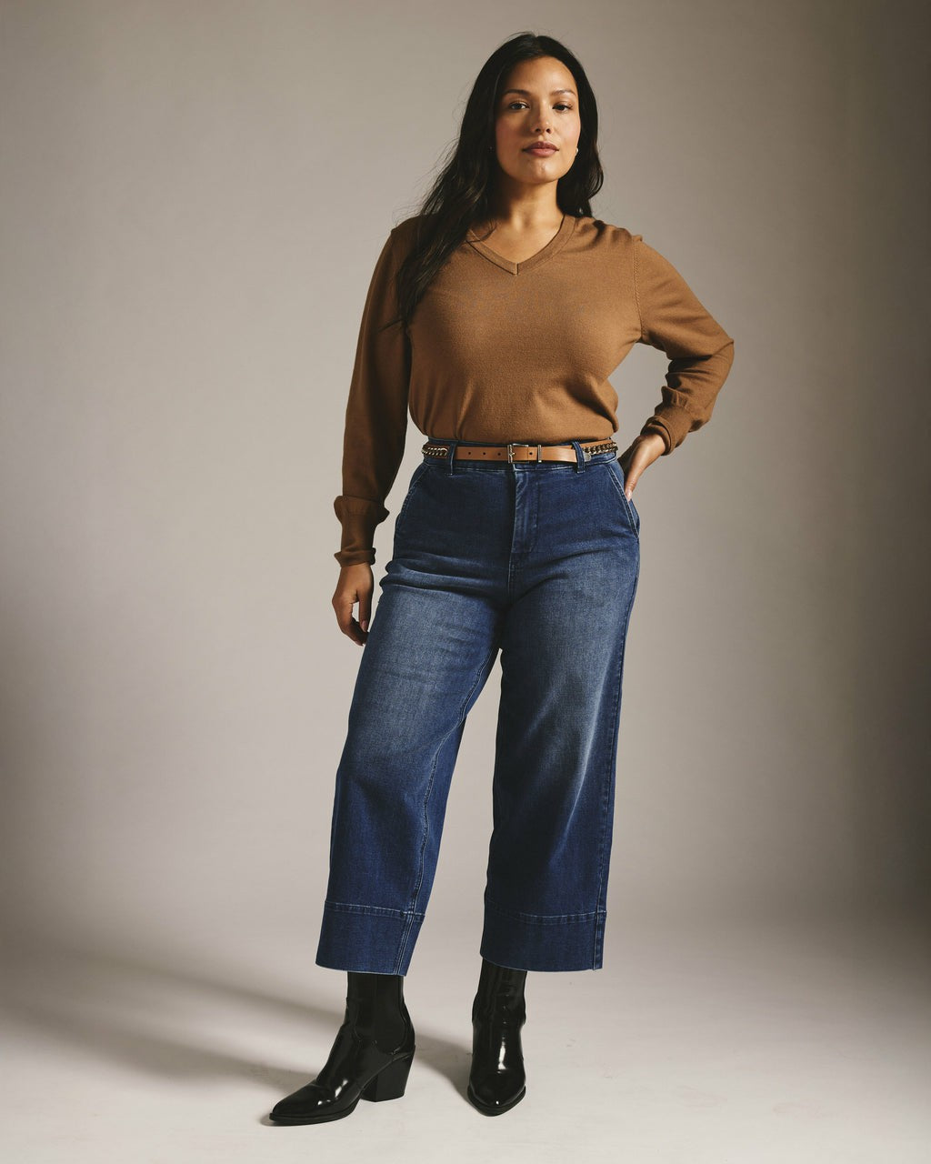 Universal Standard Carol High Rise Cropped Jeans - True Blue