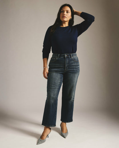Universal Standard Donna High Rise Curve Straight Leg Jeans 27 Inch - Field of Dreams Ind