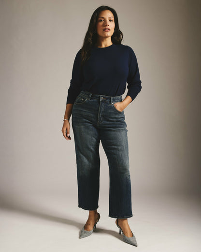 Universal Standard Donna High Rise Curve Straight Leg Jeans 27 Inch - Field of Dreams Ind