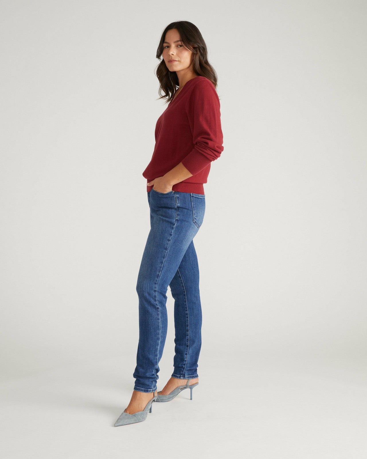Universal Standard Joni High Rise Curve Slim Leg Jeans 32 Inch - True Blue