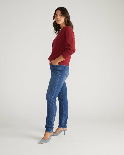 Universal Standard Joni High Rise Curve Slim Leg Jeans 32 Inch - True Blue