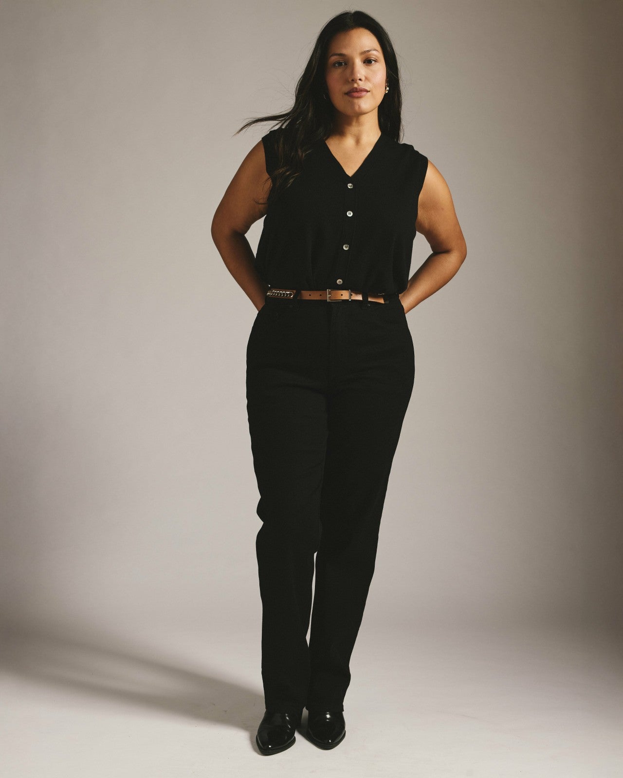 Universal Standard Donna High Rise Curve Straight Leg Jeans 32 Inch - Jet Black