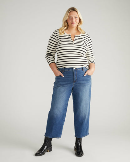 Universal Standard Bae Boyfriend Crop Jeans - Washed Vintage Indigo