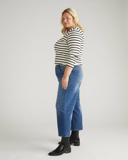 Universal Standard Bae Boyfriend Crop Jeans - Washed Vintage Indigo