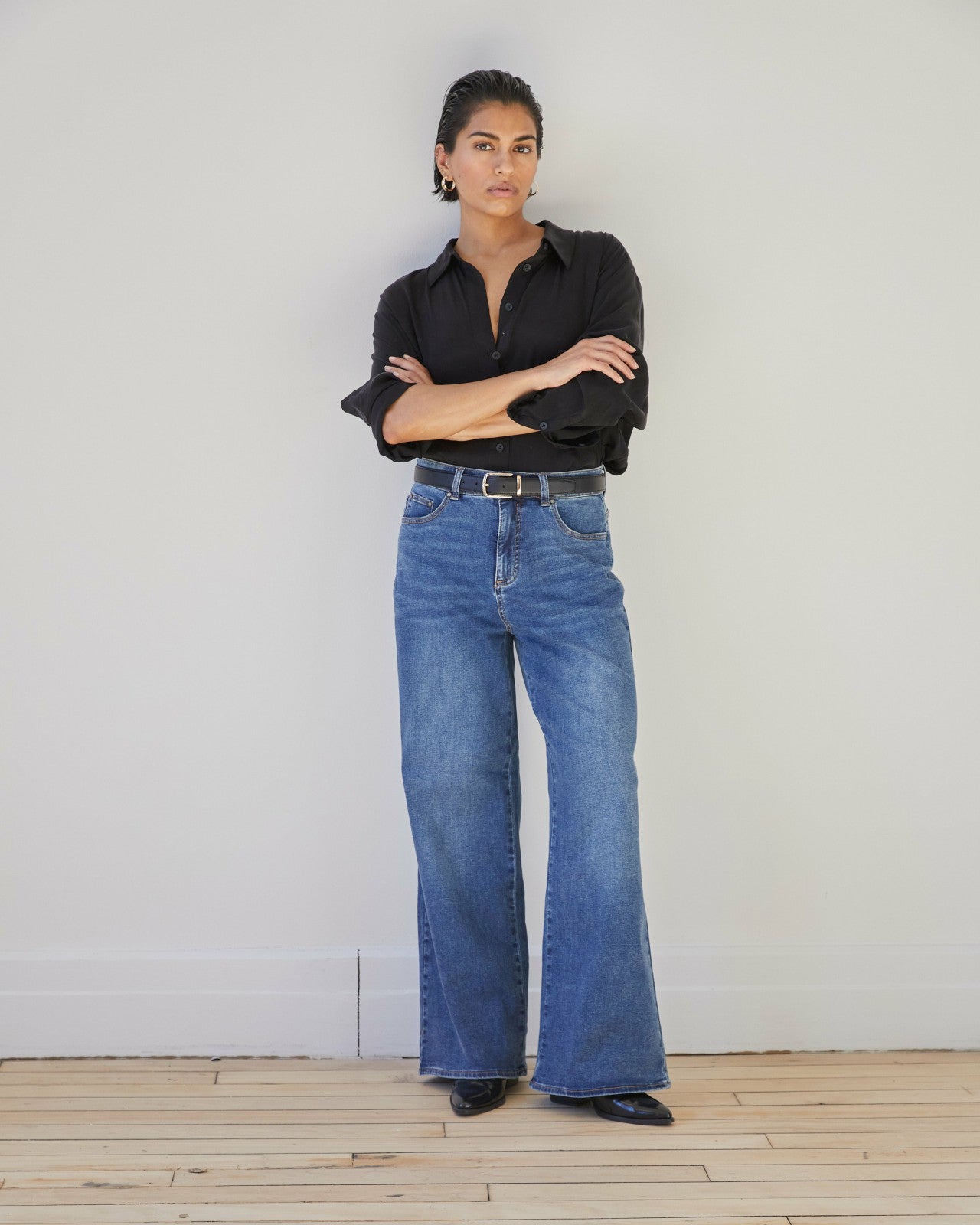Universal Standard Roxy Relaxed Bootcut Jeans - Anzio Blue